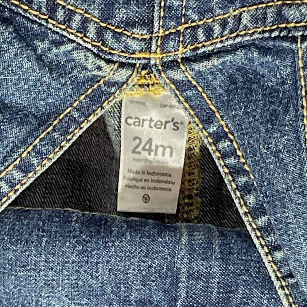 Carters Blue Jean Overalls 24 Months Denim Toddler Kids